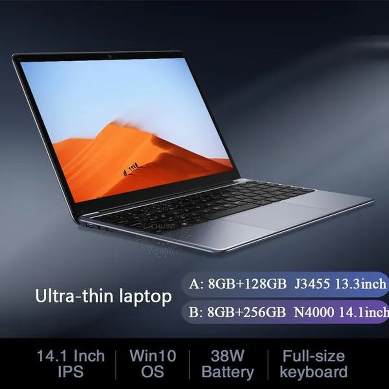 2023 14.1 Inch Herbook Pro Win10 Intel J3455/N4000 8GB+128GB /8GB+256GB Laptop Pc(Memory Card)