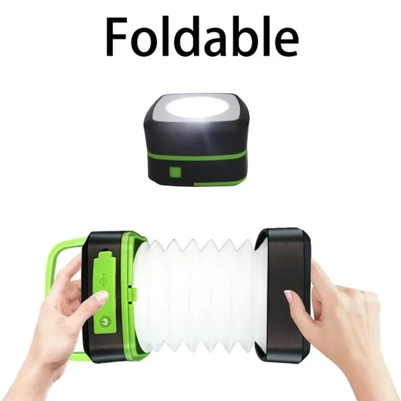 Camping Lantern Foldable Rechargeable Lamp Waterproof Flashlight Portable Power Bank Tent Fishing Travel Camping Light