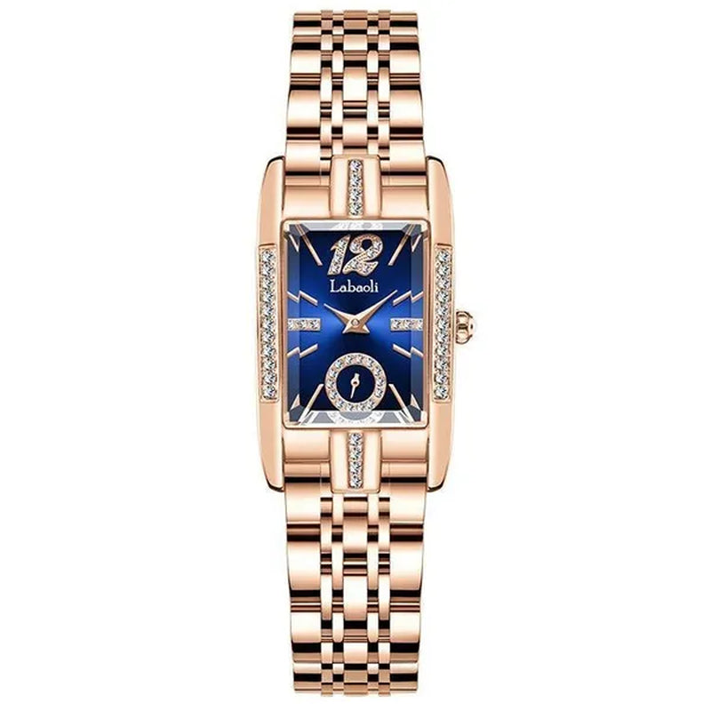 Labaoli New-Style Women'S Square Watches for Ladies Female Wrist Watch Solid Steel Strap Waterproof Casual Quartz Watches for Women with Embedded Zircon
