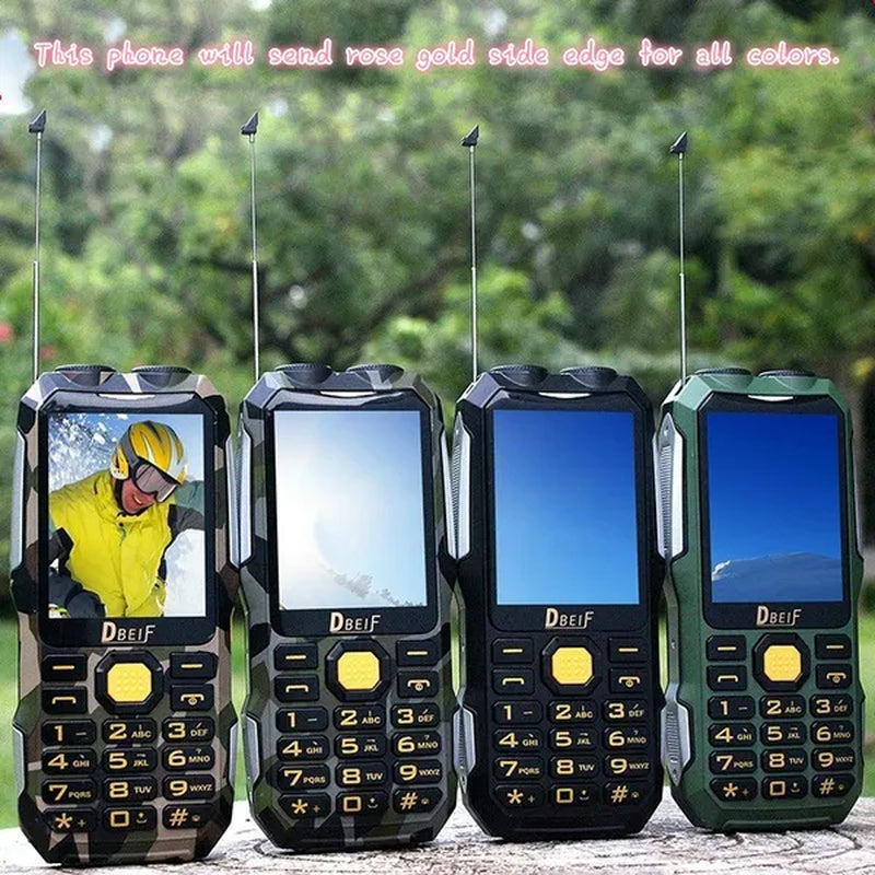 DBEIF D2016 Dual Flashlight FM Magic Voice Change 13800Mah Three Proofings Power Bank Antenna Analog TV Rugged Mobile Phone Cell P242