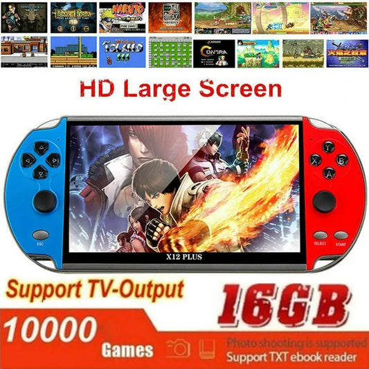 Game Consoles - X12 plus 7" 16GB - X7 plus 5.1" 8GB - Retro Handheld Portable 10000 Games Video Console
