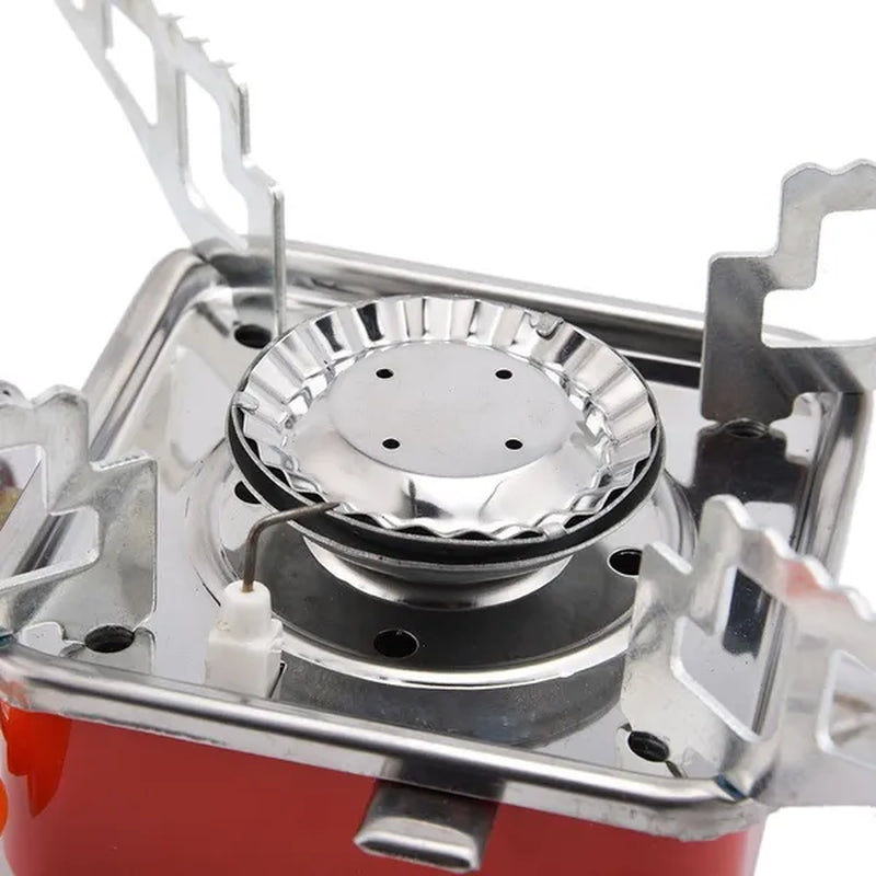 Outdoor Mini Camping Gas Stove Portable Folding Windproof Picnic Backpacking Stove Stainless Steel Cooker Adjustable Flame