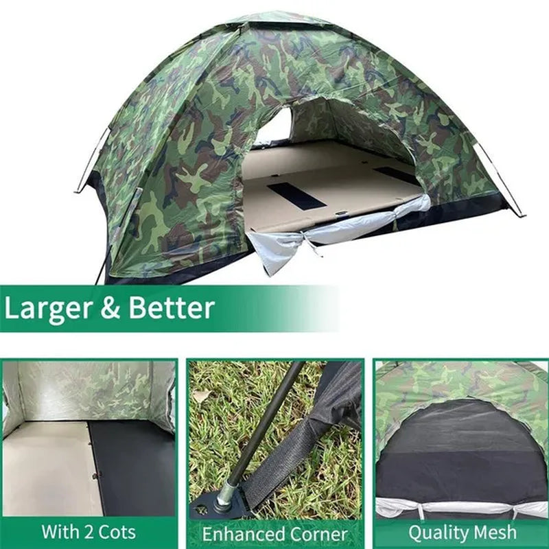 2 Person Camping Dome Tent Waterproof Outdoor Tent with Top Rainfly Easy Set Up