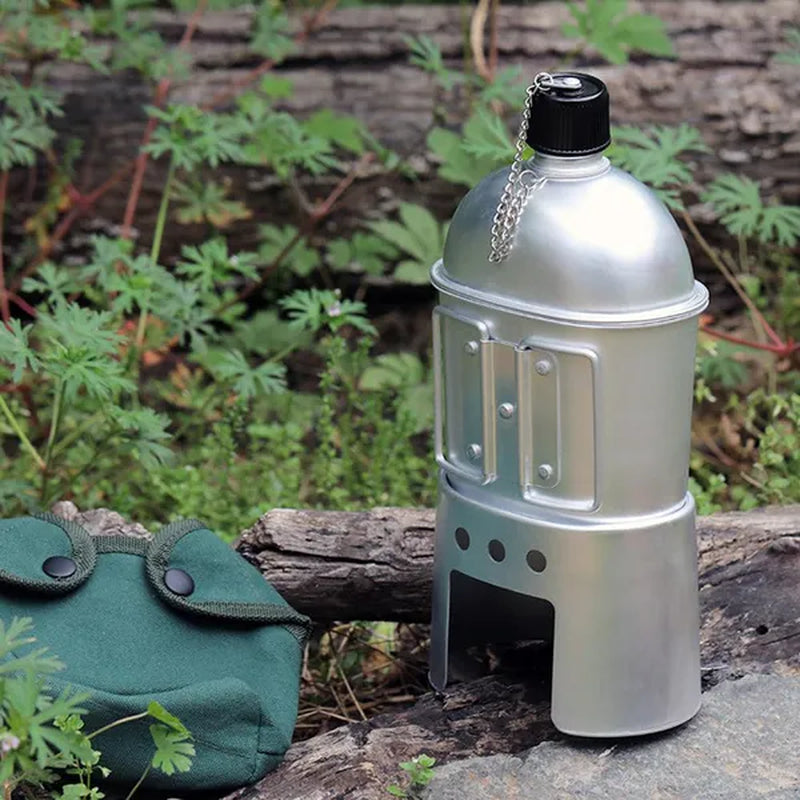 4PCS Army Military Water Bottle Camping Hiking Canteen Cup Portable for Outdoor