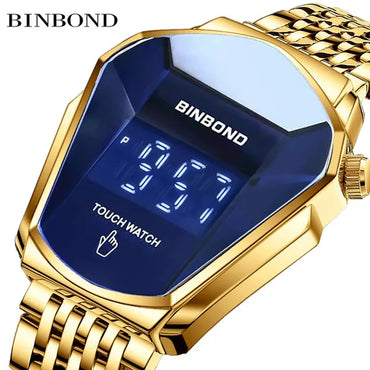 2022 Fashion Touch Screen LED Sport Brand Watch New Design 3D Glass Men Gold Wrist Digital Watches Man Clock Casual Wristwatch