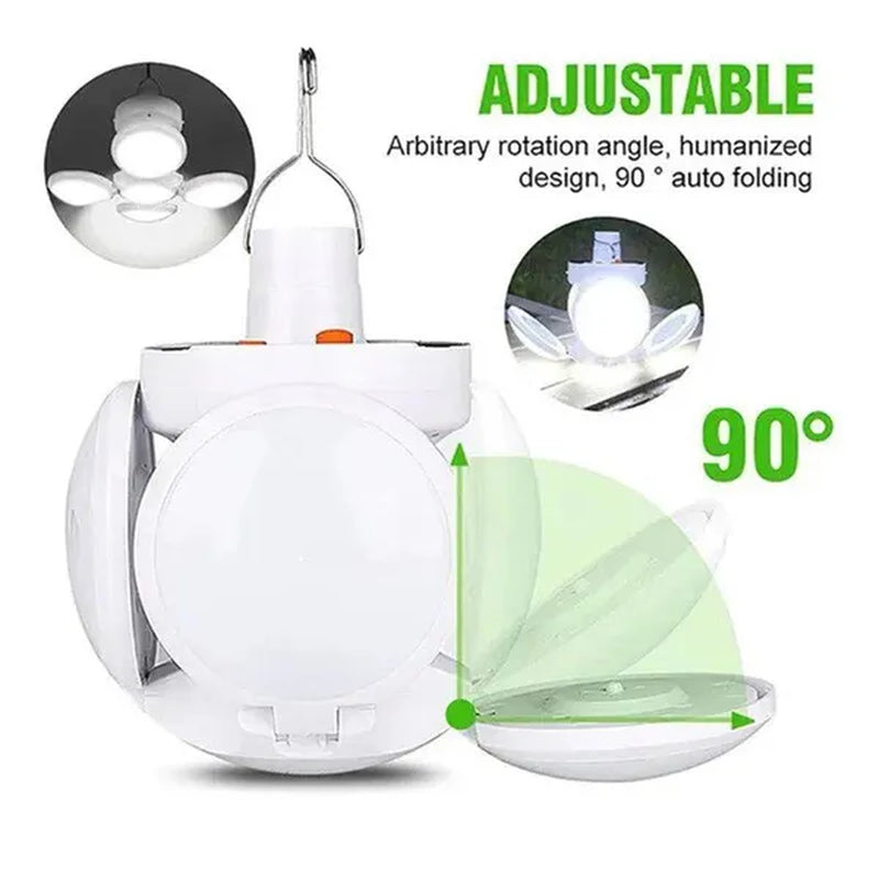 Solar Light Bulb Camping Solar LED Light USB Rechargeable 5Lighting Modes Tent Hanging Bulb for Outdoor Hiking Emergency Outage
