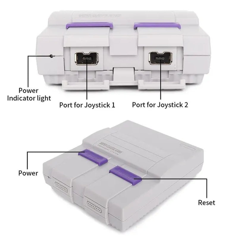 SUPER MINI SNES NES Retro Classic HD Video Game Console TV Game Player Built-In 821 Games with Dual Gamepads Gifts for Kids