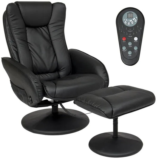 Faux Leather Electric Massage Recliner Chair W/ Ottoman