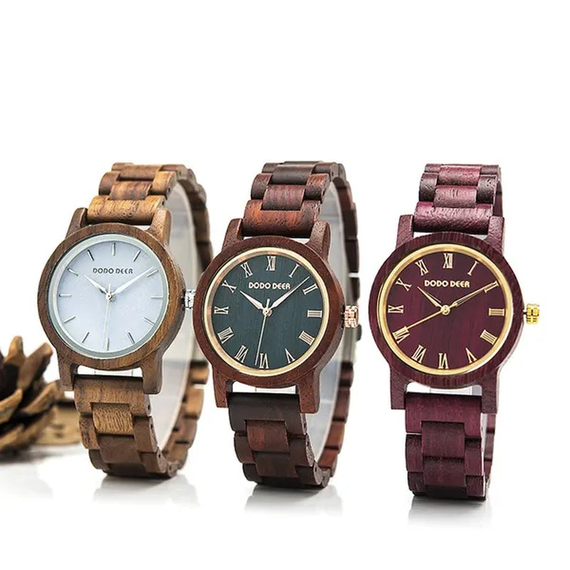 DODO DEER New Design Wood Watch for Women Simple Retro Roman Numerals Dial Rosewood Quartz Watch Anniversary Gift Exquisite Wooden Box Dropshipping