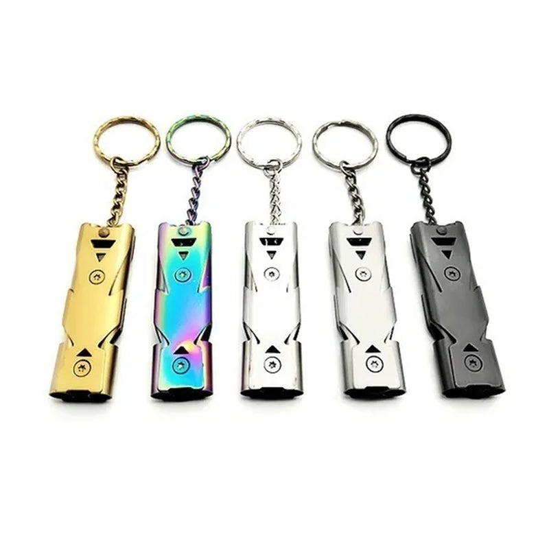 150Db Double Tube Survival Whistle Lifesaving Emergency SOS Outdoor Camping Survival Whistle Training Pets Stainless Steel Whistle