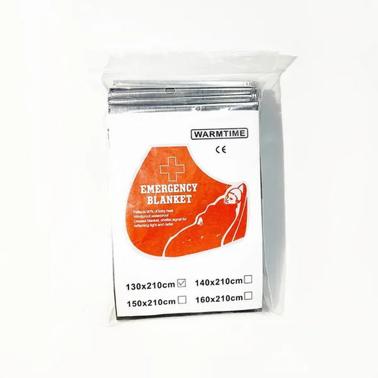 Outdoor Survival Emergency Blanket Waterproof Emergency Blanket Survival Rescue Blanket Camping Equipment Thermal Heat First Aid Rescue Military Emergency Blanket Travel Accessories