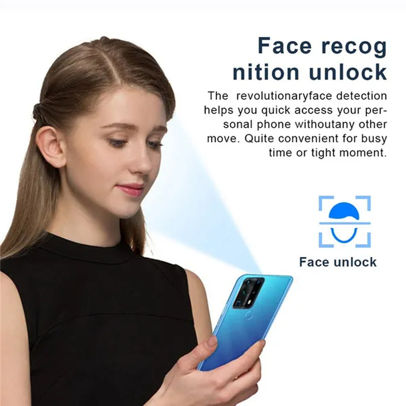 P40Plus Smart Phones, with 12GB+512GB Ultra-Thin Smartphone with Face/Fingerprint Lock Dual SIM Cards Phone MASK