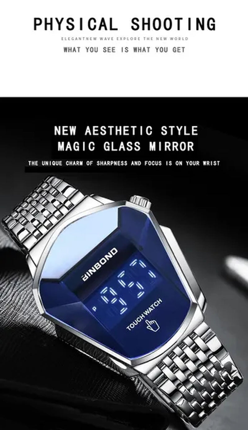 2022 Fashion Touch Screen LED Sport Brand Watch New Design 3D Glass Men Gold Wrist Digital Watches Man Clock Casual Wristwatch