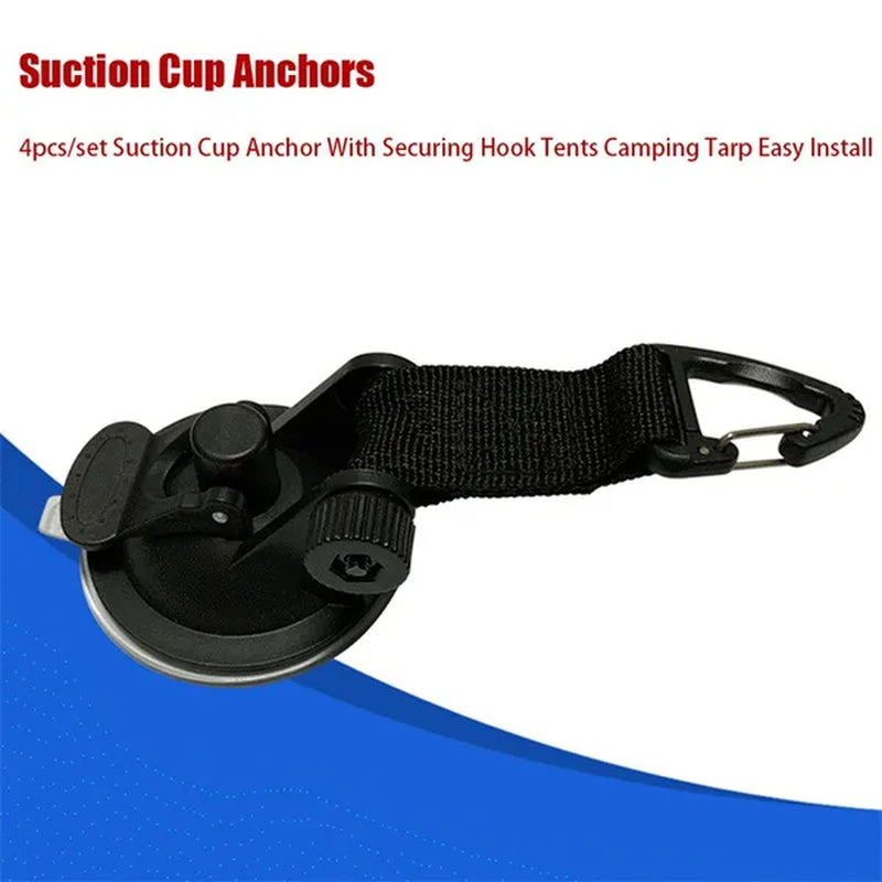 1/2/4Pcs/Set Outdoor Car Tent Suction Cup Universal Hook Tie down Camping Tarp as Car Side Awning Pool Tarpaulins Tents Securing Hook Suitable for Tesla Field Tent
