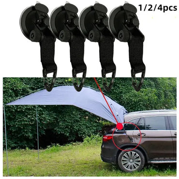 1/2/4Pcs/Set Outdoor Car Tent Suction Cup Universal Hook Tie down Camping Tarp as Car Side Awning Pool Tarpaulins Tents Securing Hook Suitable for Tesla Field Tent