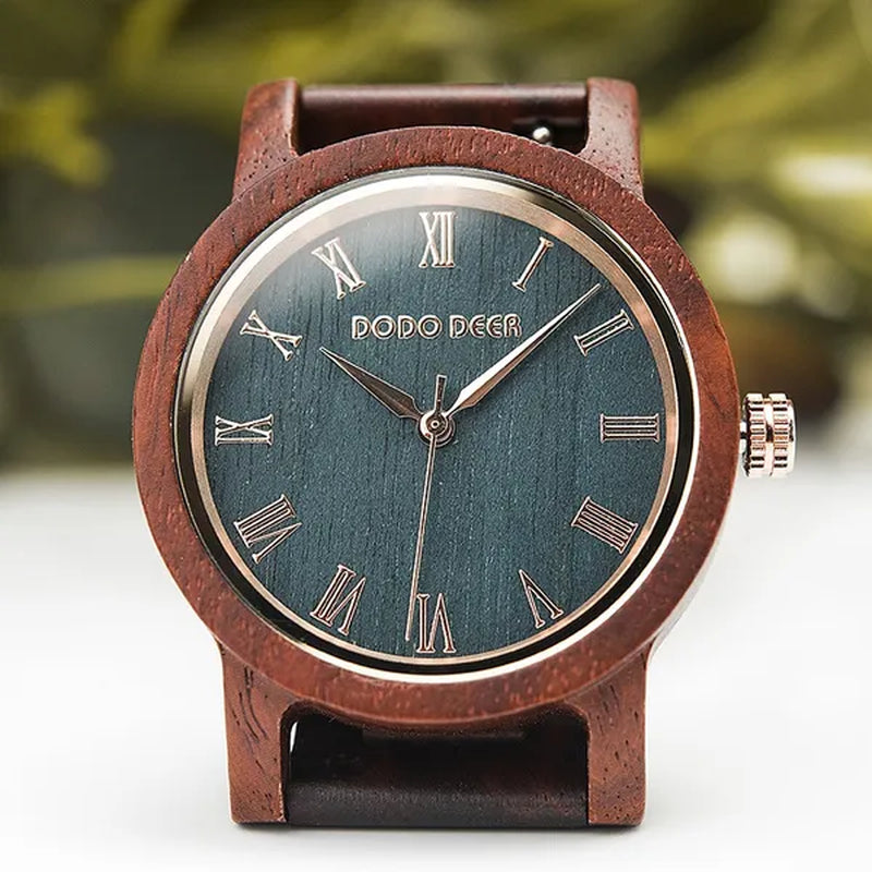 DODO DEER New Design Wood Watch for Women Simple Retro Roman Numerals Dial Rosewood Quartz Watch Anniversary Gift Exquisite Wooden Box Dropshipping