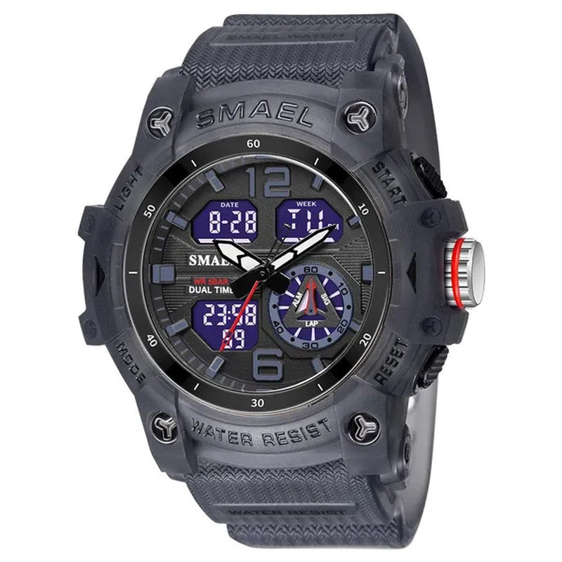 SMAEL Transparent Shell Design Led Digital Watches Fashion Waterproof Sports Watch Dual Display Stopwatches Student