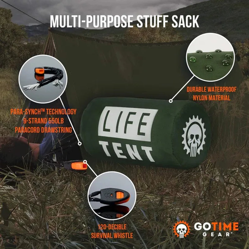 Gear Life Tent Emergency Survival Shelter – 2 Person Emergency Tent – Use as Survival Tent, Emergency Shelter, Tube Tent, Survival Tarp - Includes Survival Whistle & Paracord