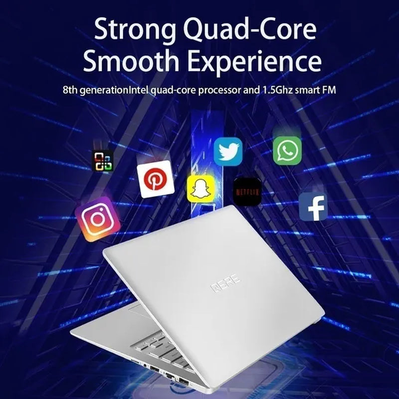 QERE 14.1 Inch Laptop with 6G RAM 128G SSD Gaming Laptops Ultrabook Intel J3455 Quad Core Win10 Notebook Computer