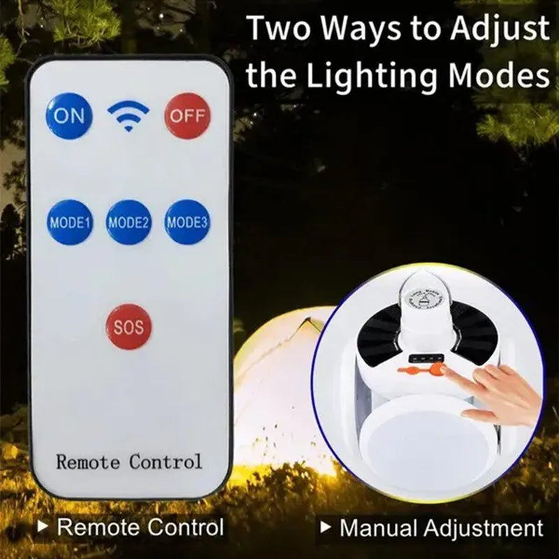 Solar Light Bulb Camping Solar LED Light USB Rechargeable 5Lighting Modes Tent Hanging Bulb for Outdoor Hiking Emergency Outage