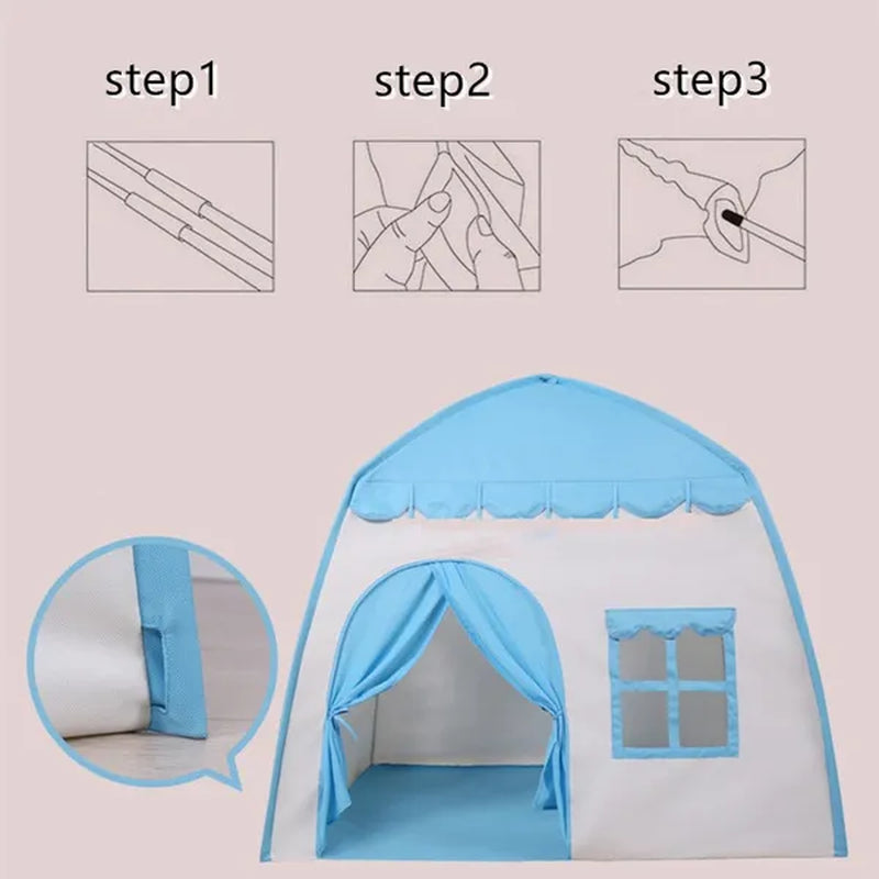 Portable Folding Large Capacity Oxford Tent Kids Funny Play Tent House with Breathable Window anti Mosquito