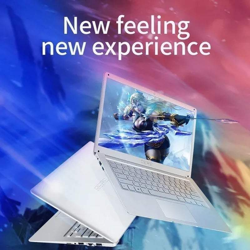 QERE 14.1 Inch Laptop with 6G RAM 128G SSD Gaming Laptops Ultrabook Intel J3455 Quad Core Win10 Notebook Computer