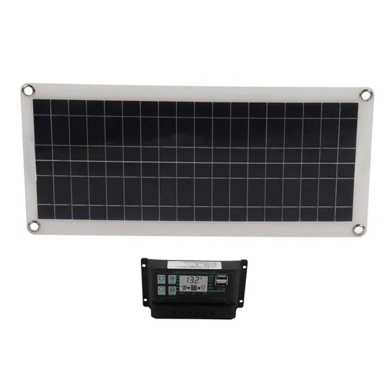 30W Solar Panel Complete Kit 12V Solar Cell Power Portable Outdoor Polysilicon Camp Hiking Travel