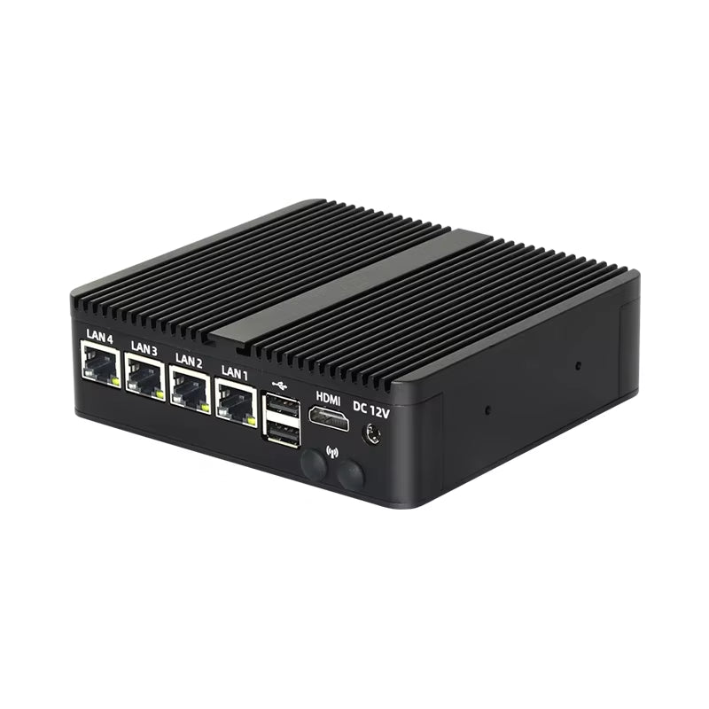 Fanless Mini PC J6412 DDR4 M.2 Nvme SSD 4X 2.5Gbe LAN RS232 RS485 DB9 6X USB Wifi 3G 4G LTE Pfsense