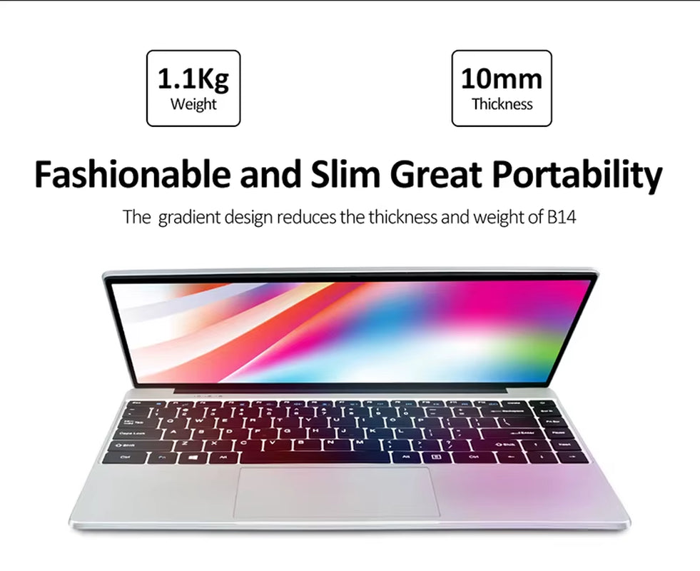 2022 Super Thin Portable Laptop 14 Inch Ram 8Gb 10 Laptop with Screen 1920*1080 Notebook for Educational Project