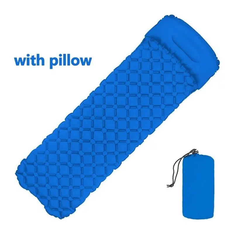 Waterproof Portable Camping Sleeping Pad - Ultralight Compact Inflating Pads, Portable Camping Mat Suit for Outdoor Hiking, Backpacking, Hammock and Travel - Air Cell Design with Folding Carry Bags Accessories，Inflatable Bag Optional(With/Without Pillow)