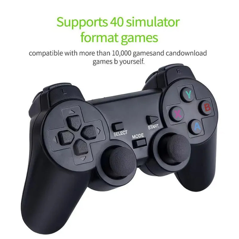 Video Game Console 64G Built-In 10000 Games Retro Handheld Game Console with Wireless Controller Video Games Stick for PS1/GBA