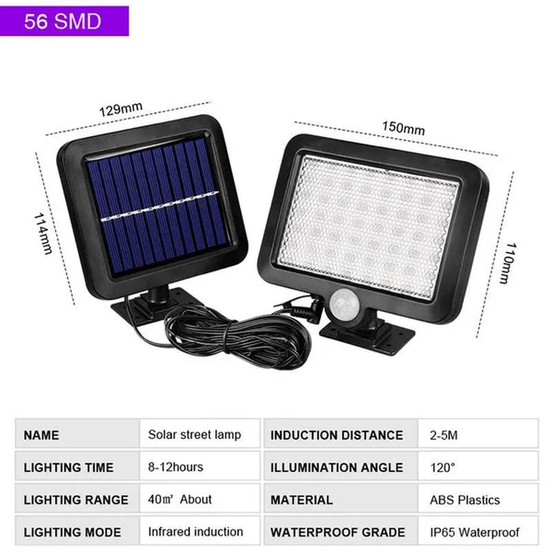 56LED/100COB/120LED Solar Light Outdoor Motion Sensor Recharge Solar Wall Light Waterproof Emergency Led Light for Street Garden Porch Lamp