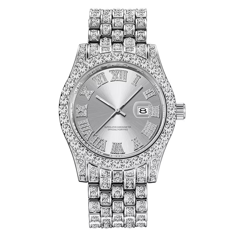 Custom Wholesale Moissanite Diamond Women Watch Brand for Mens Bling Watches Luxury Watch