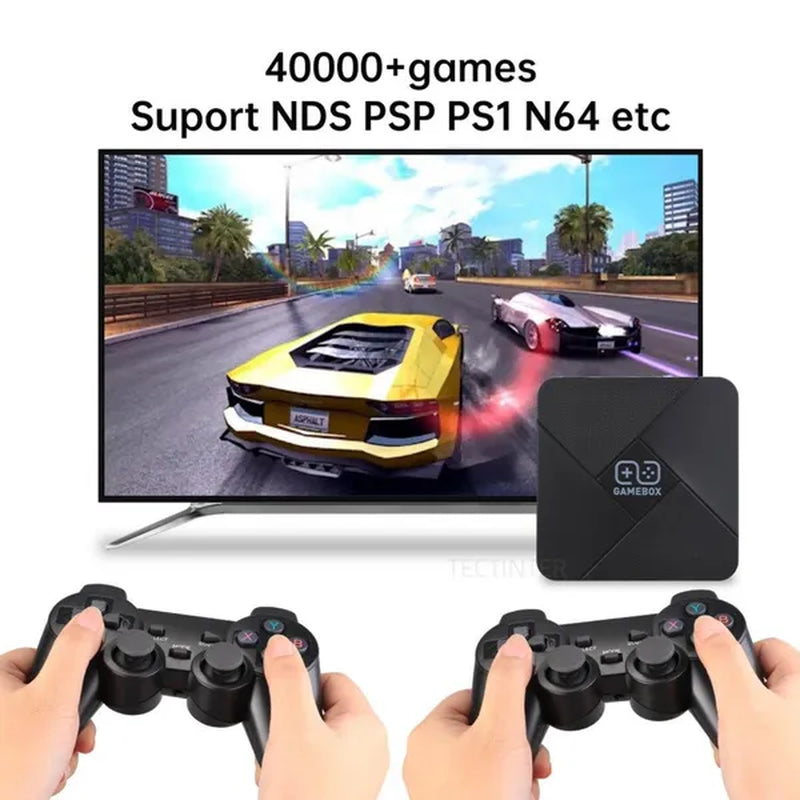 Dual-System 4K HD Video Game Console TV Game Player Wireless Gamepad G5 Built in 60000+ Games 64G/128GTV Box Support NDS/PS1/PSP