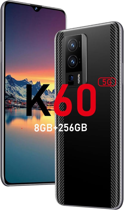 K60 Unlocked 5G Smart Phone 2024 Android 13 Cell Phone 8GB+256GB 8-Core Smart Phones 6.7" HD Screen 24MP+64MP Camera 6800Mah Battery Standby 5G Dual SIM Cell Phone with Android Phone(Greener)