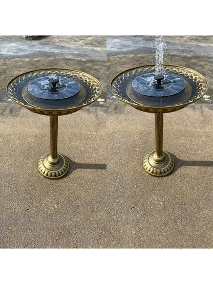 1Pc Outdoor Vintage Bronze Bird Bath with Metal Feeder and Detachable Garden Bird Feeder, Garden Yard Supplies