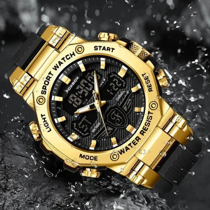 FOXBOX Men'S Business Watch Fashion Top Brand Luxury Creative Design Stainless Steel Quartz Watch Waterproof Chronograph Watch