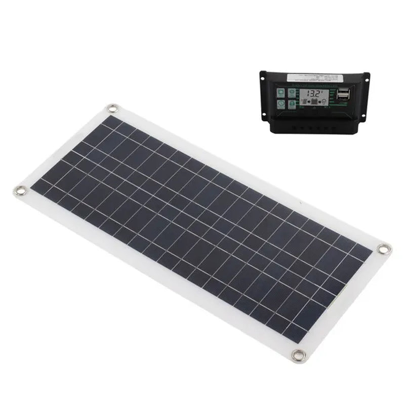 30W Solar Panel Complete Kit 12V Solar Cell Power Portable Outdoor Polysilicon Camp Hiking Travel