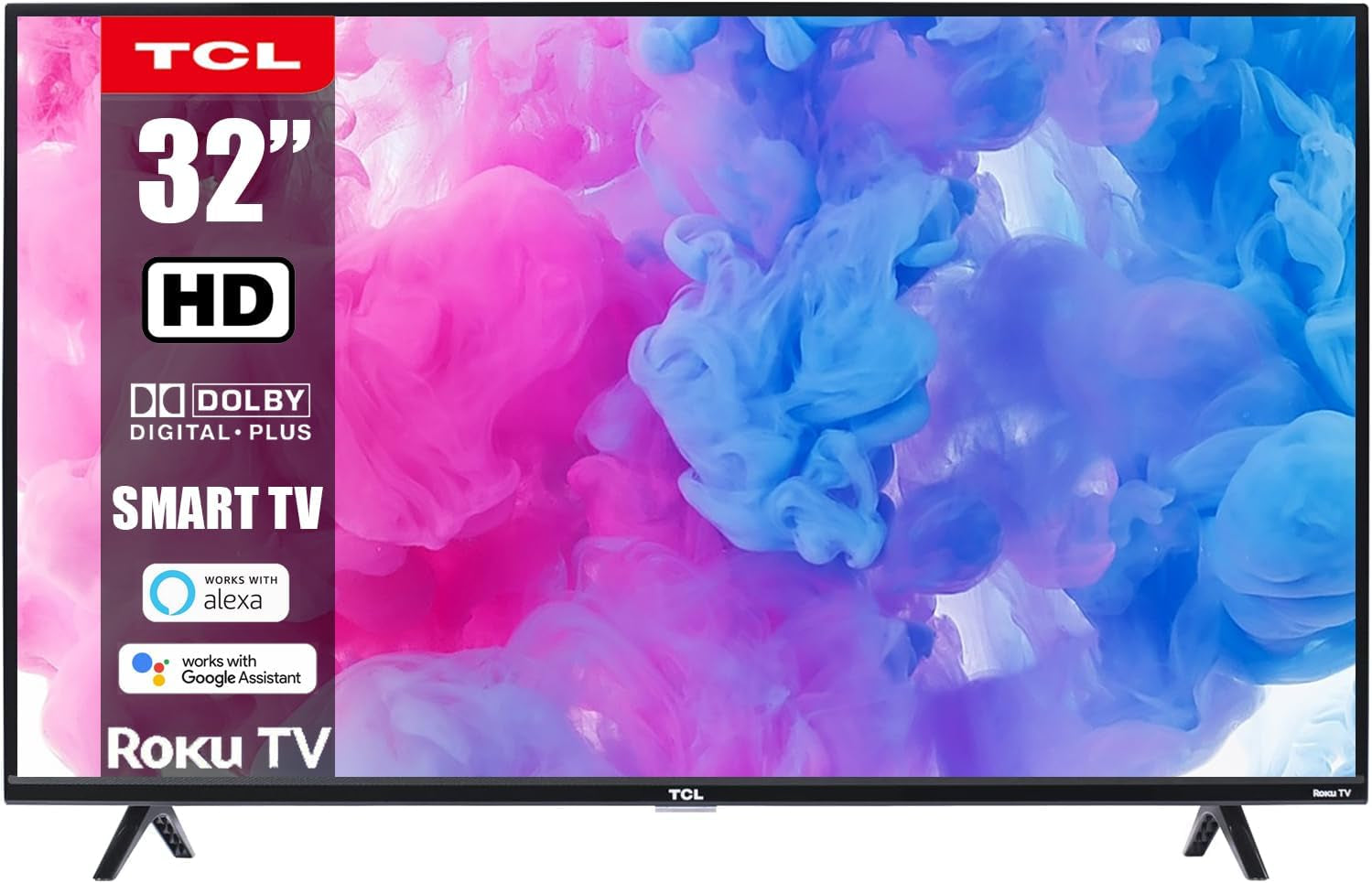 TCL 32-Inch Series 3 Class 720P LED Smart Roku TV 60Hz Refresh Rate Compatible with Alexa & Google Assistant (Renewed)