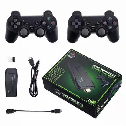 Stick Game, Wireless Retro Game Console Built in 20000+ Games, Nostalgia Stick 4K HDMI Output for Tv with Dual 2.4G Wireless Controllers, 32G/64G/128G Version