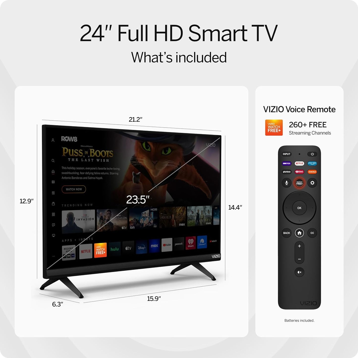 24-Inch D-Series FHD LED Smart TV W/Bluetooth Headphone Capable, AMD Freesync & Alexa Compatibility, D24Fm-K01, 2023 Model