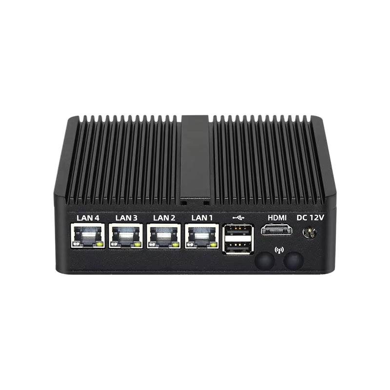 Fanless Mini PC J6412 DDR4 M.2 Nvme SSD 4X 2.5Gbe LAN RS232 RS485 DB9 6X USB Wifi 3G 4G LTE Pfsense