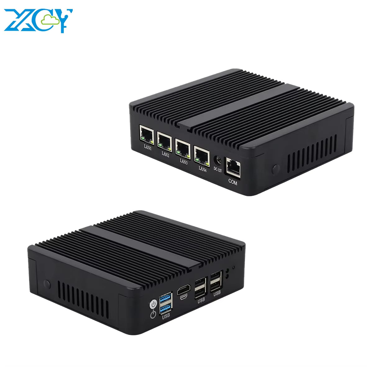 Fanless Mini Pc J4125 Quad Core Processor 6 USB 4 LAN Barebone Computer SIM Slot Support 4G Module