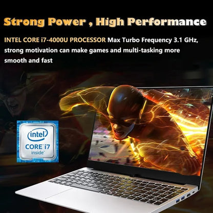 15.6Inch FHD Metal Shell I7-4500U up to 3.0Ghz 8G RAM 256G 512G SSD Laptop for Game Office Work