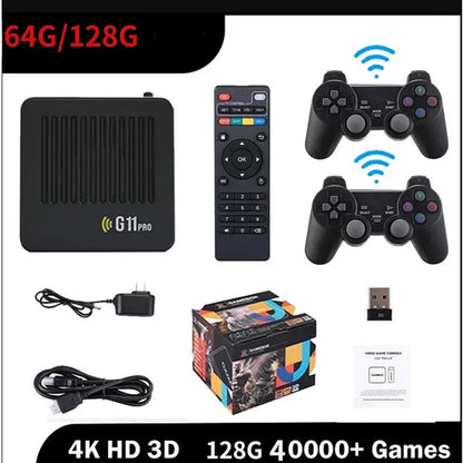 Dual-System 4K HD Video Game Console TV Game Player Wireless Gamepad G5 Built in 60000+ Games 64G/128GTV Box Support NDS/PS1/PSP