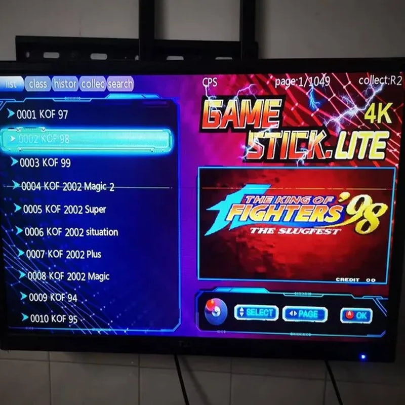 Stick Game, Wireless Retro Game Console Built in 20000+ Games, Nostalgia Stick 4K HDMI Output for Tv with Dual 2.4G Wireless Controllers, 32G/64G/128G Version