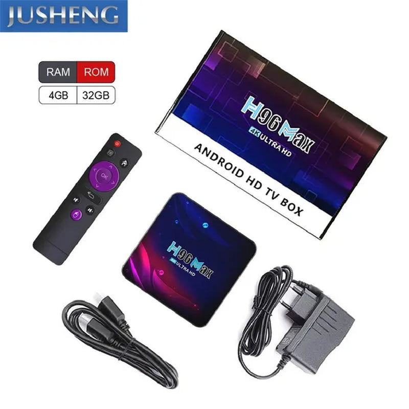 H96 Max V11 Android 11.0 Smart TV BOX BT 4.0 RK3318 Cortex-A53 Dual Wifi 2.4G/5.0Ghz 16GB 32GB 64GB Stream Media Google Player Youtube