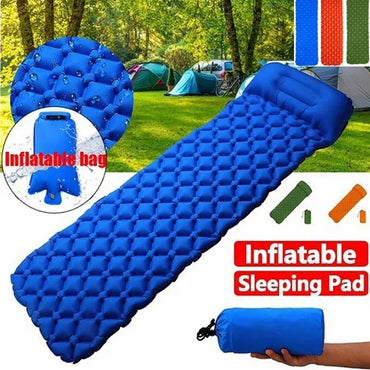 Waterproof Portable Camping Sleeping Pad - Ultralight Compact Inflating Pads, Portable Camping Mat Suit for Outdoor Hiking, Backpacking, Hammock and Travel - Air Cell Design with Folding Carry Bags Accessories，Inflatable Bag Optional(With/Without Pillow)