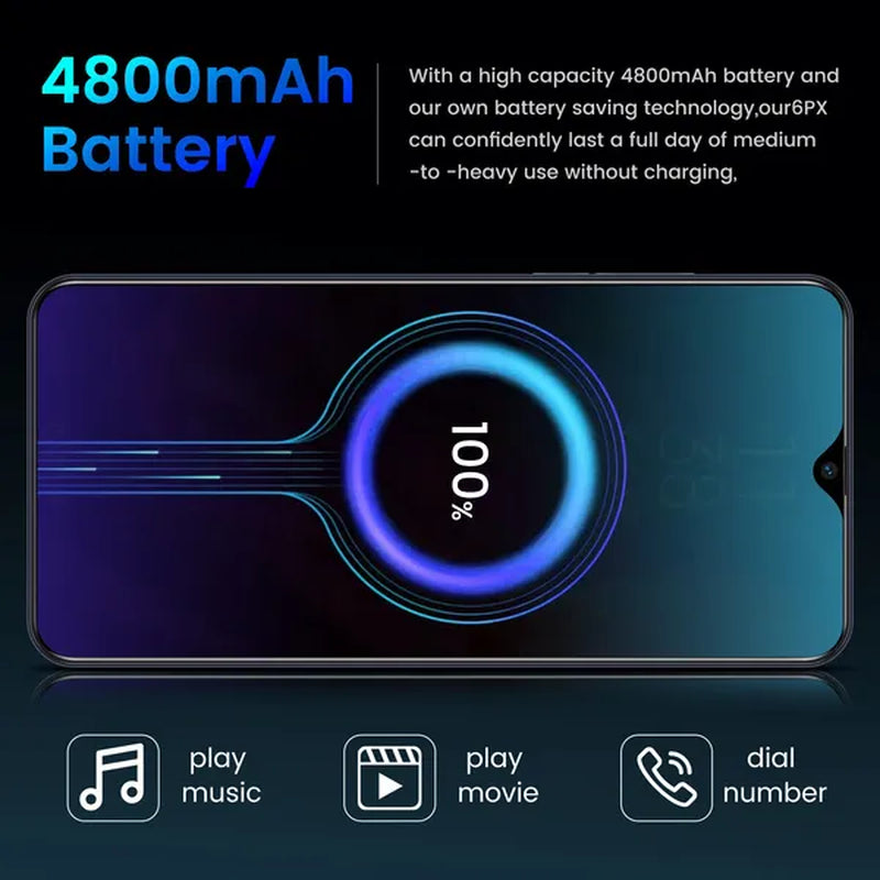 6.7 Inch A82 Smartphone Face/Fingerprint Unlock 8+128GB Android Dual SIM Cards Support T Card Dual Rear 8MP+18MP HD Camera Bluetooth GPS Navigation Hi-Fi Sound Quality Smart Phones 详情