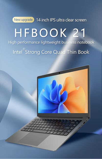 NEW HFBOOK21 14.1 Inch 1366*768 IPS Screen  N4000 Processor DDR4 6GB 128GB 256GB 512GB 1TB SSD Wins 10 11 Laptop